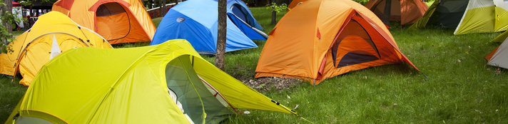 Camping sites with tents